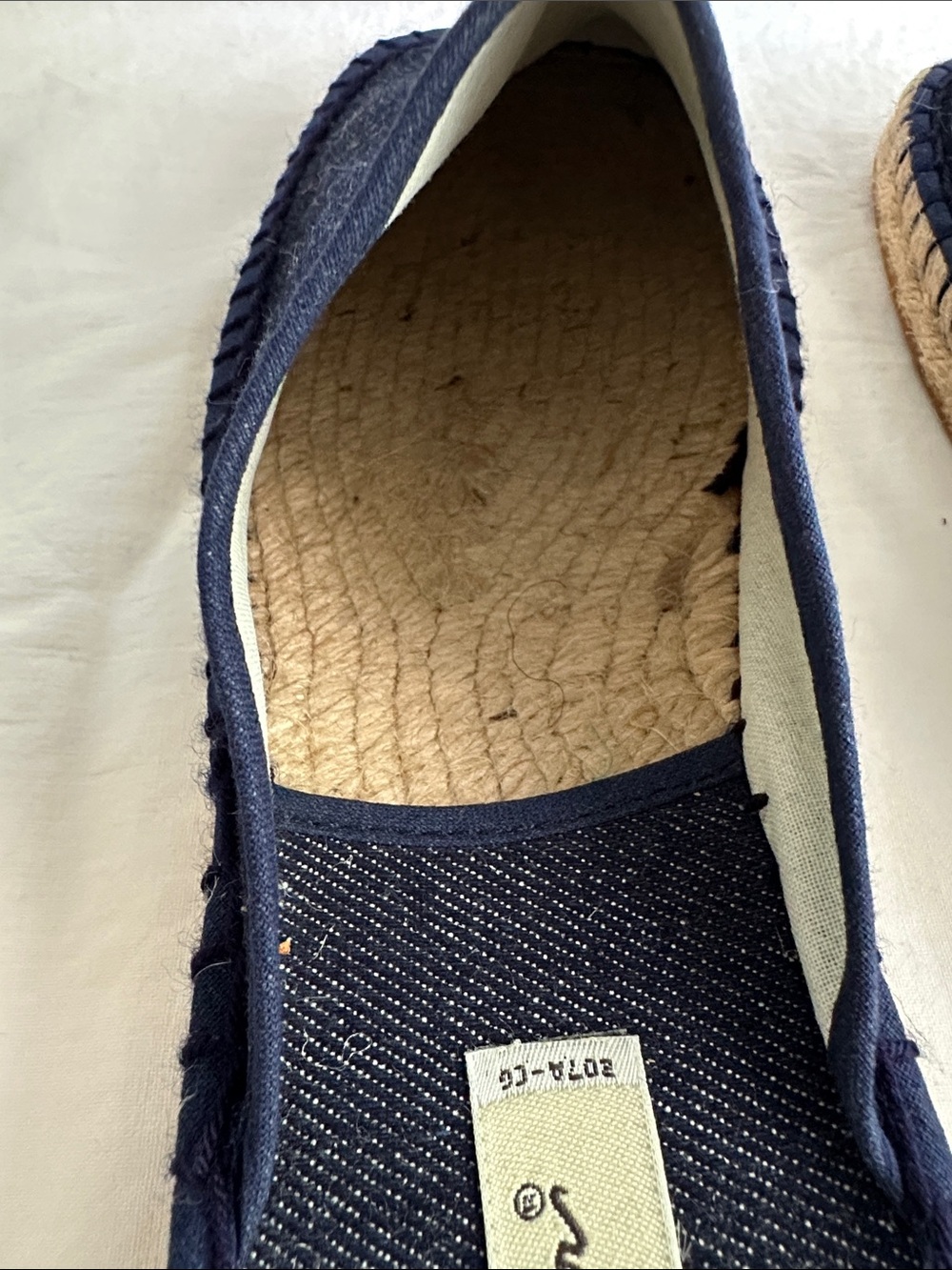 Eddie Bauer Espadrille Flats Size 11 Navy Denim Slip On Coastal Casual - Picture 4 of 6